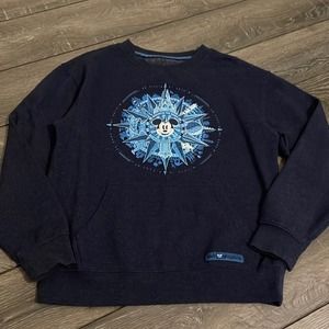 Disney Parks Mickey Mouse Blue Compass 4 Park Coordinates Sweatshirt Size S